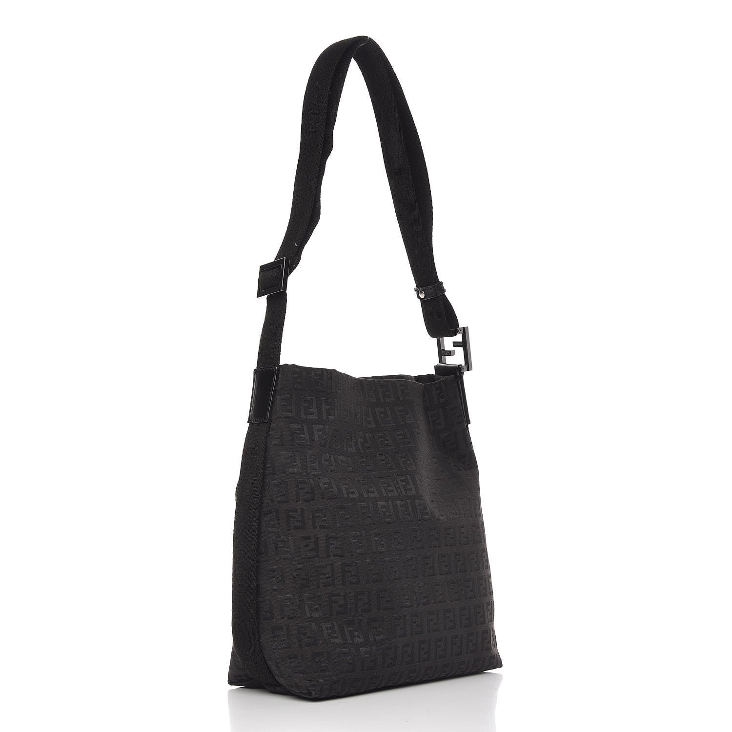 Fendi Zucchino Shoulder Bag Black 3 of 10
