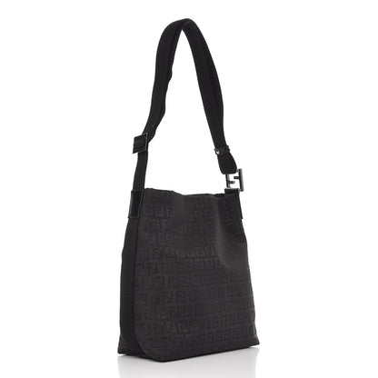 Fendi Zucchino Shoulder Bag Black 3 of 10