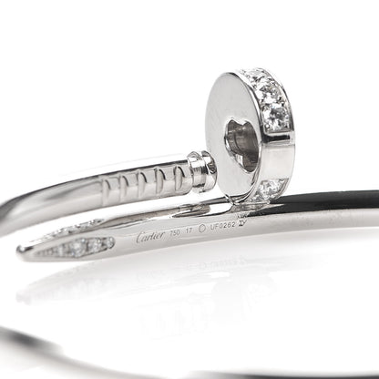 Cartier 18K White Gold Diamond Juste Un Clou Bracelet 17 4 of 5