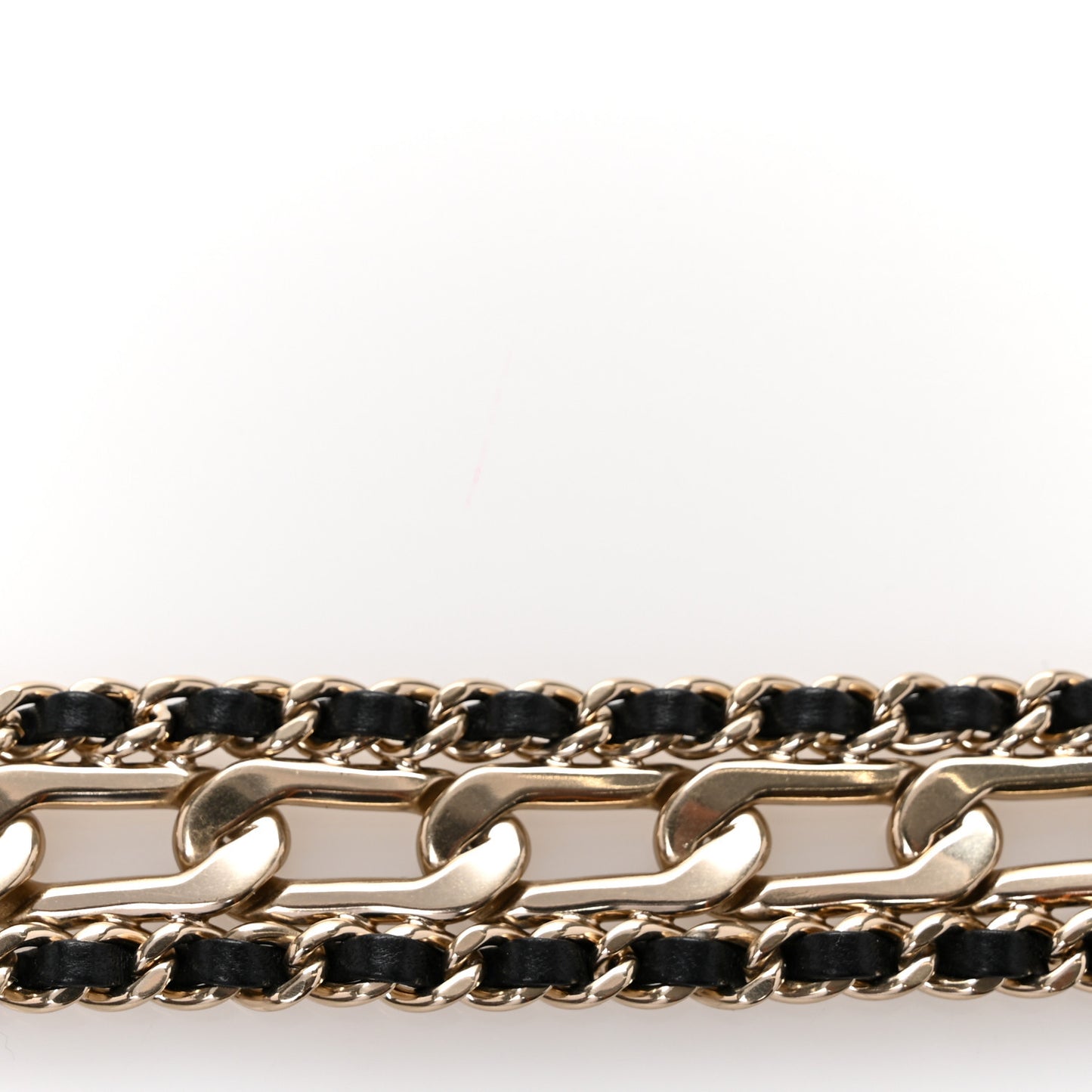 Calfskin Lambskin Metal Chain Belt 70 28 Black