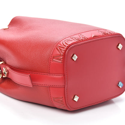 MCM Goatskin Patent Milano Mini Drawstring Bag Ruby Red 8 of 9