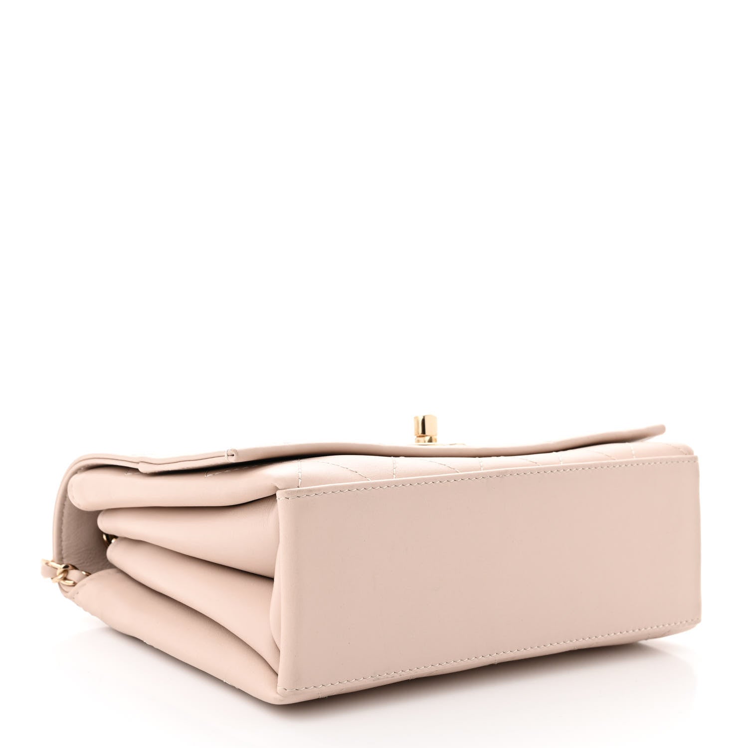 Chanel Calfskin Stitched Small Flap Light Beige 4 of 11