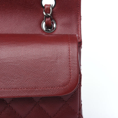 Chanel Caviar Quilted Medium Double Flap Dark Red 12 of 13
