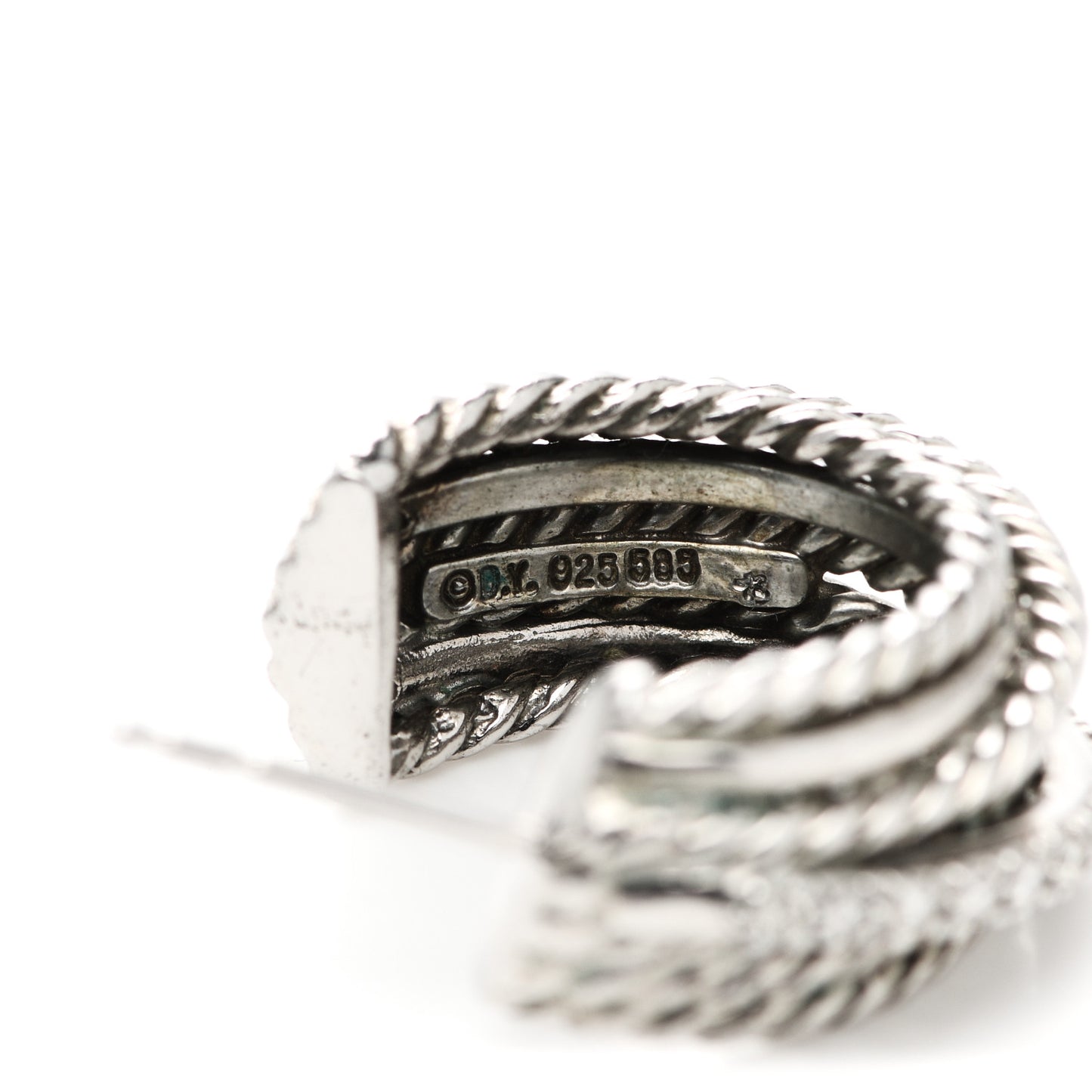 Sterling Silver Diamond 10mm Crossover Cable Hoop Earrings