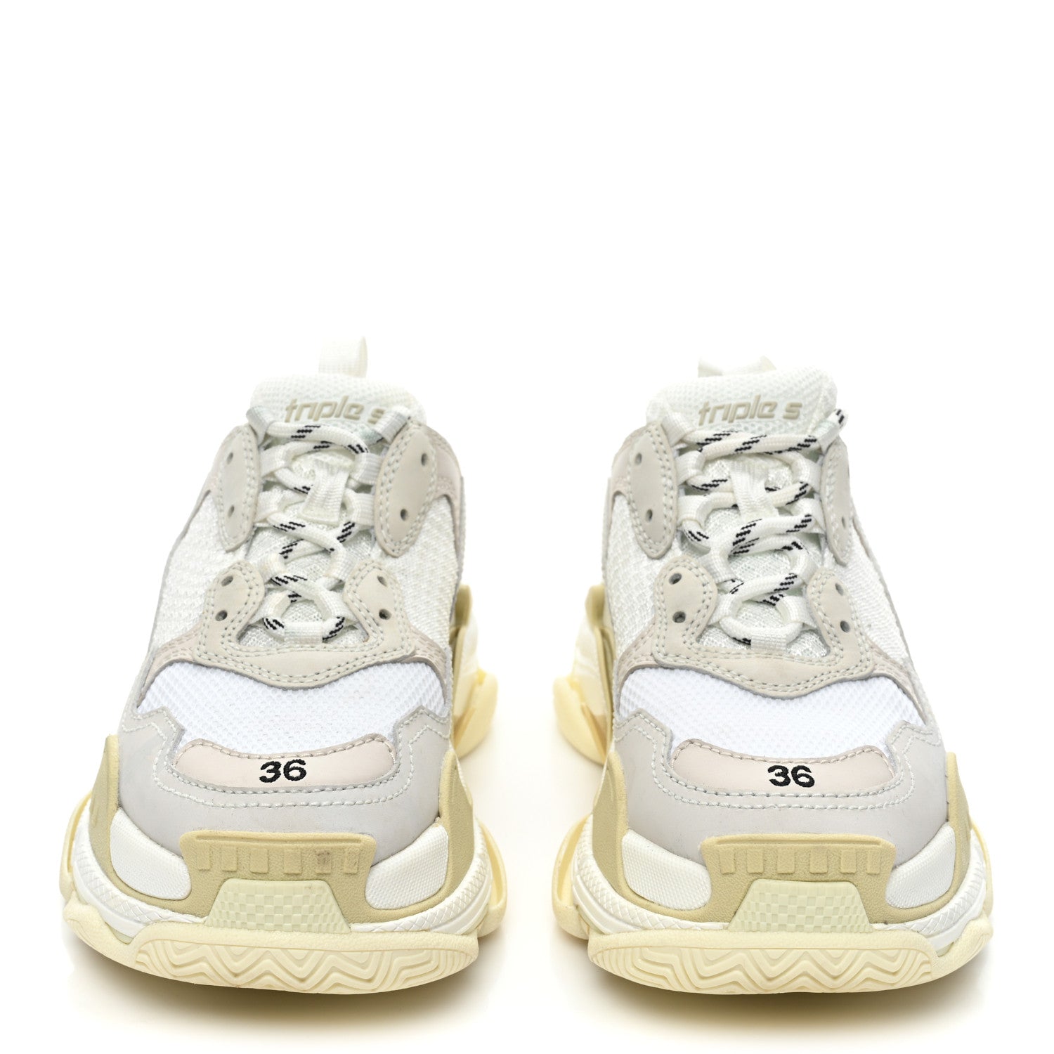 Balenciaga Fabric Mesh Womens Triple S Sneakers 36 White 2 of 13