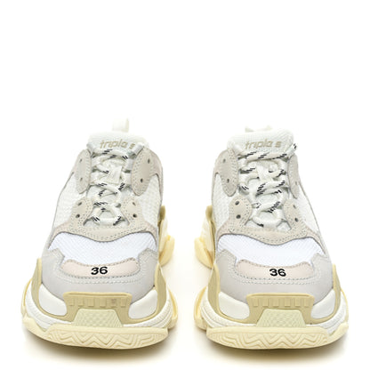 Balenciaga Fabric Mesh Womens Triple S Sneakers 36 White 2 of 13