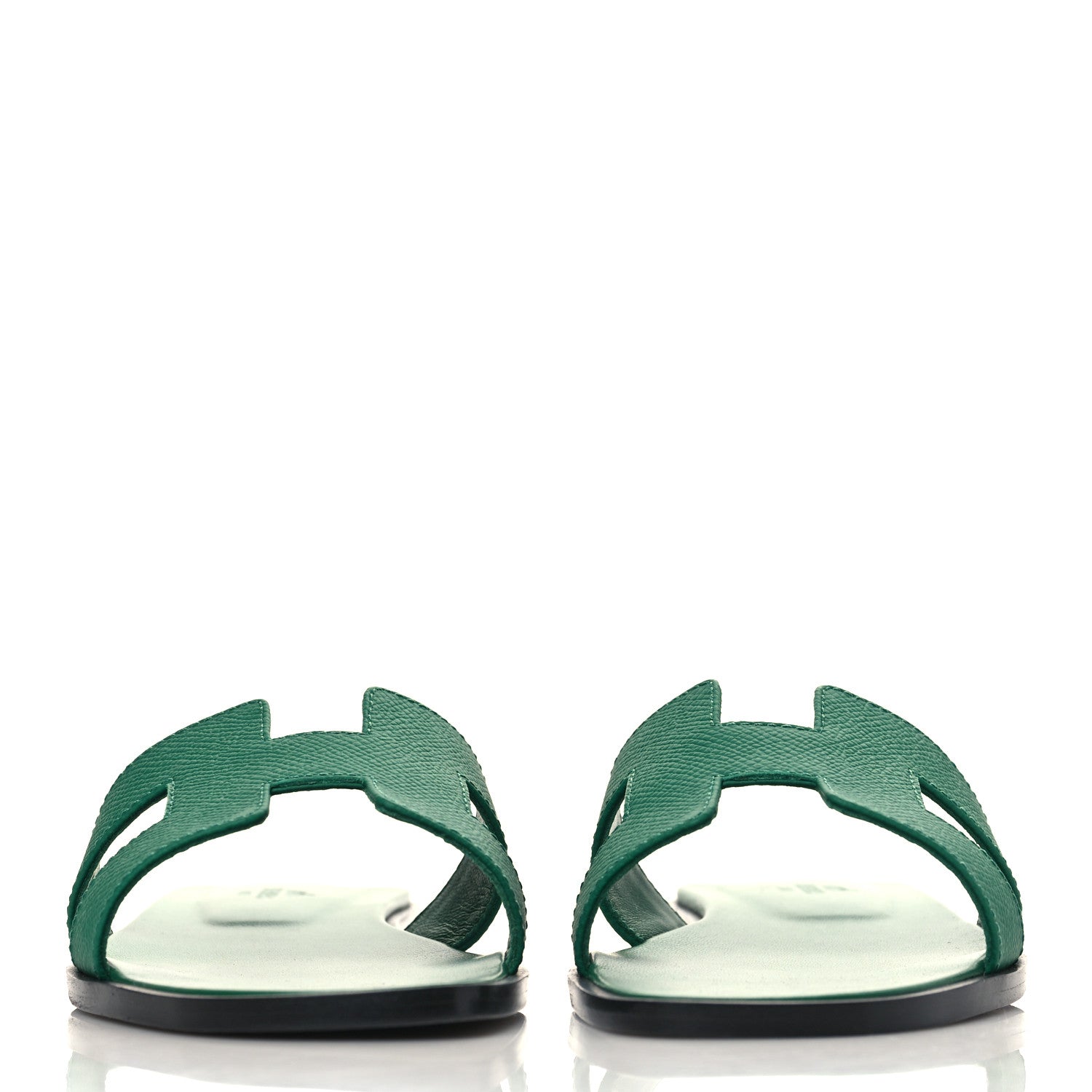 Hermes Epsom Oran Sandals 36.5 Vert Emeraude 2 of 9