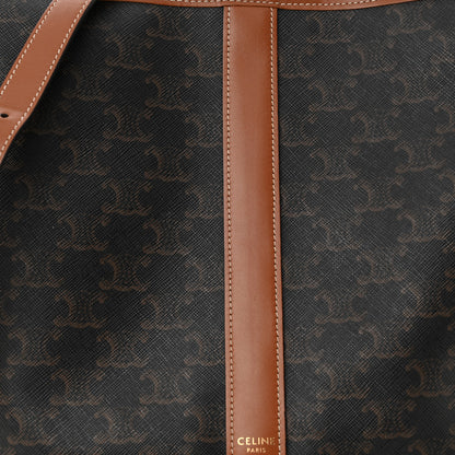 Celine Triomphe Canvas Calfskin Medium Bucket Bag Tan 8 of 13