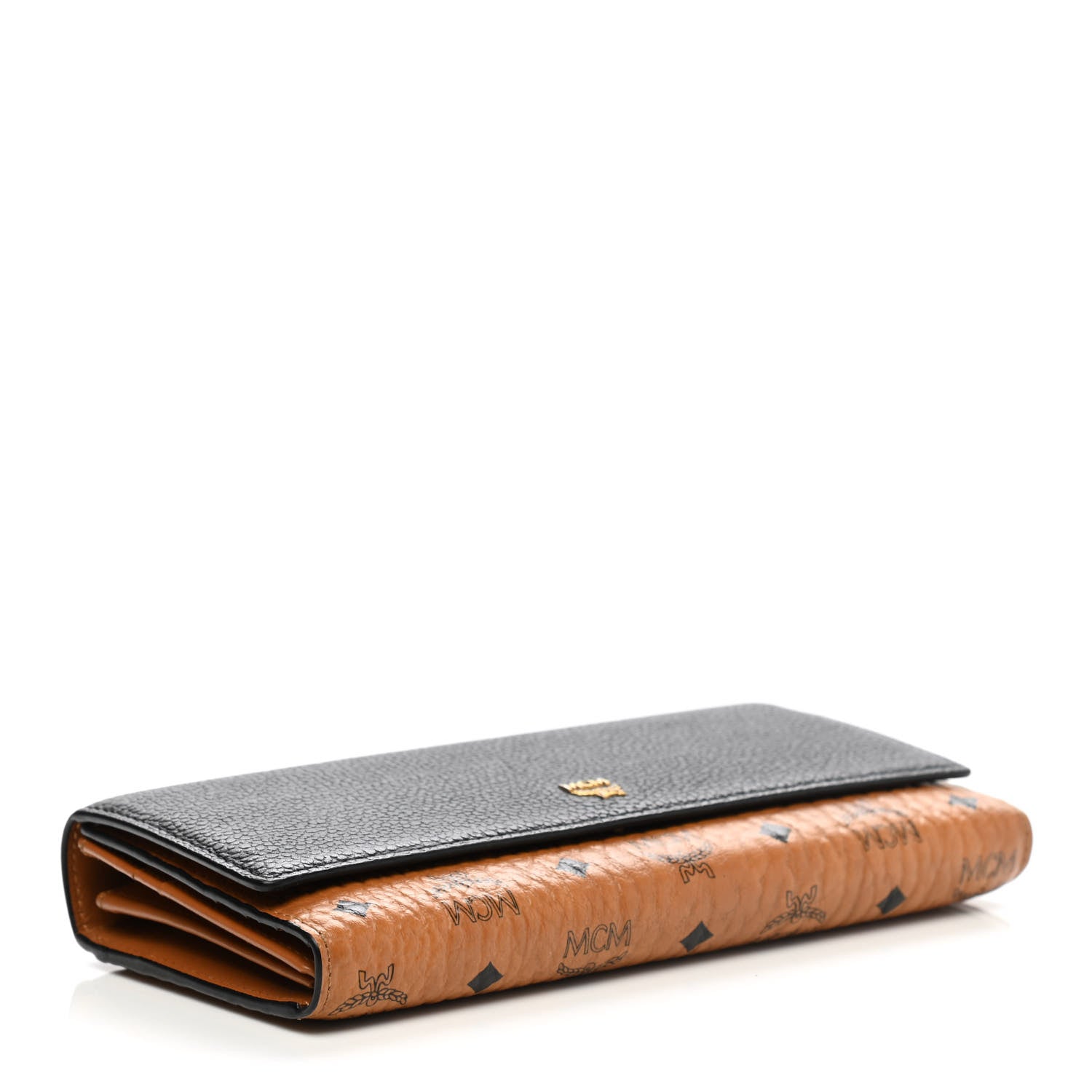 MCM Visetos Grained Calfskin Corina Two Fold Wallet Tan 4 of 13