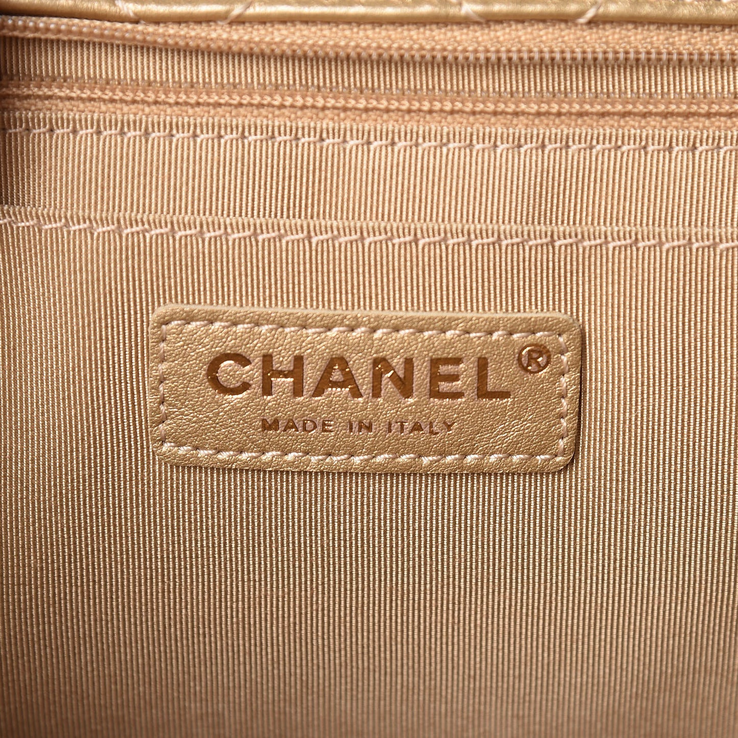 Metallic Calfskin Quilted Small XXL Travel Flap Bag Gold