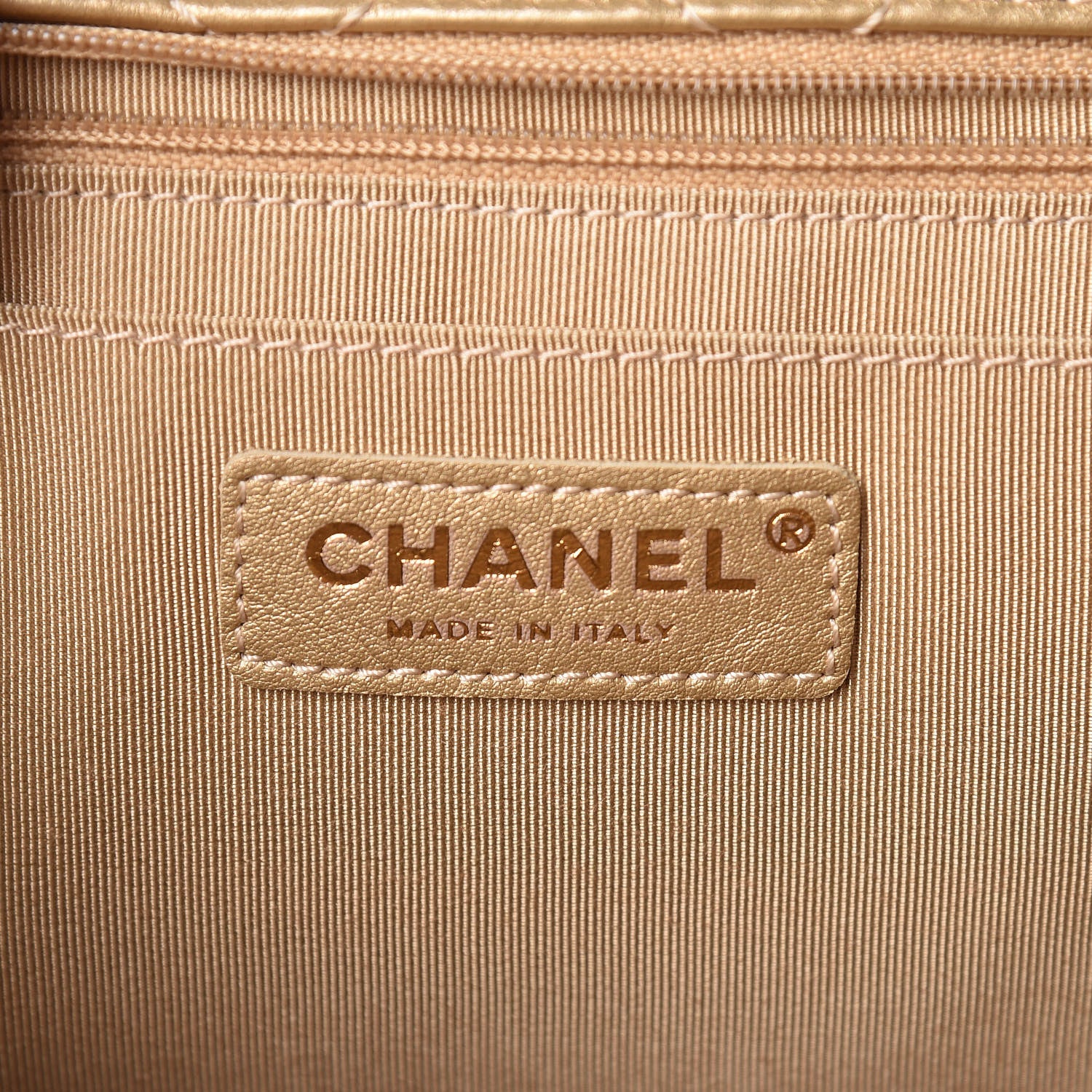 Chanel Metallic Calfskin Quilted Small XXL Travel Flap Bag Gold 8 of 10