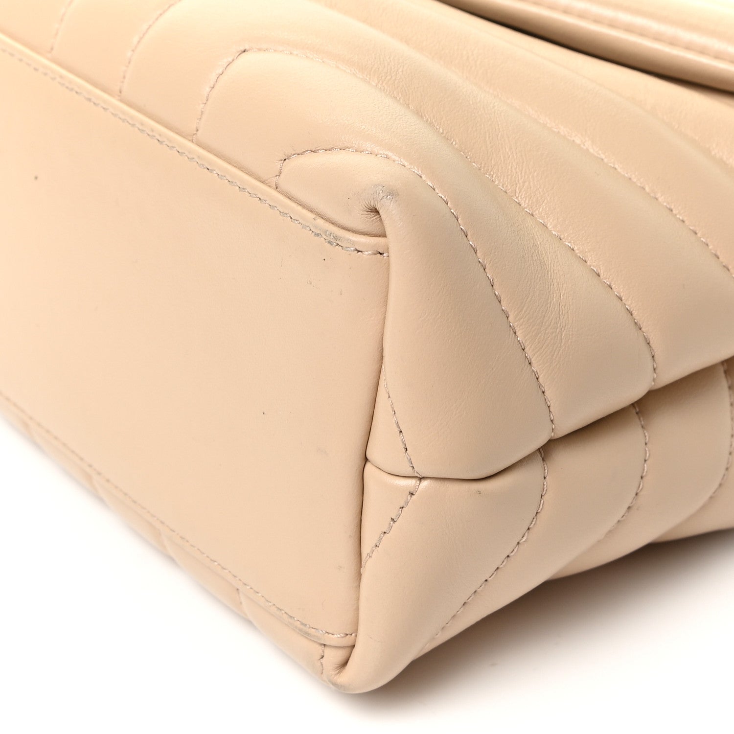 Saint Laurent Calfskin Y Quilted Monogram Small Loulou Chain Satchel Nude Powder 8 of 15