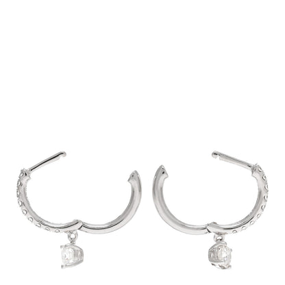 Anita Ko 18K White Gold Diamond Round Huggie Drop Earrings 3 of 4