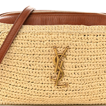 Saint Laurent Raffia Canvas Monogram Lou Camera Bag Beige Brown 8 of 18