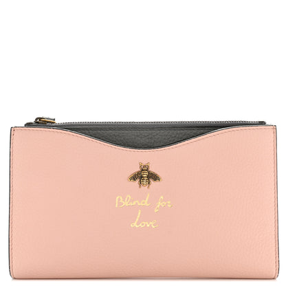 Gucci Cellarius Calfskin Blind For Love Bee Traveler Wallet Light Pink 1 of 9