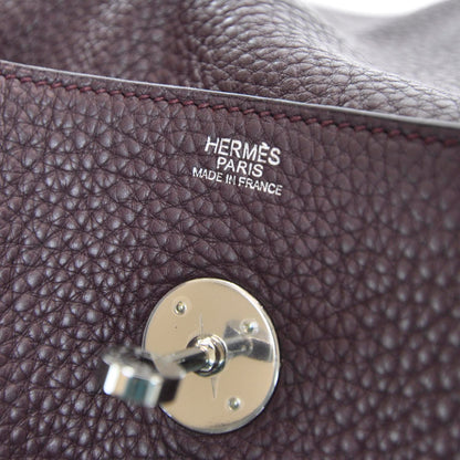 Hermes Taurillon Clemence Lindy 30 Prune 9 of 10