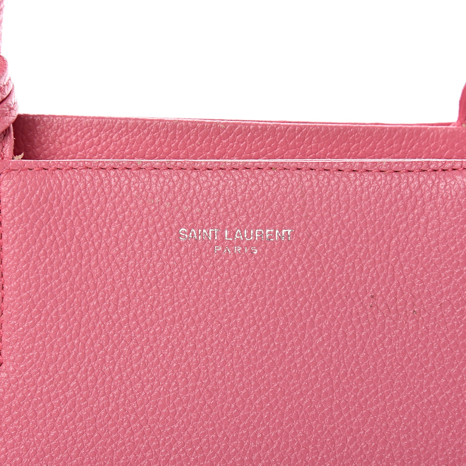 Saint Laurent Grained Calfskin Small Cabas Rive Gauche Rose Clair 5 of 11