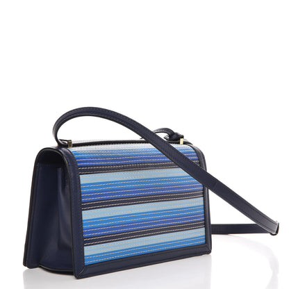 Loewe Calfskin Stitches Barcelona Shoulder Bag Blue 3 of 8