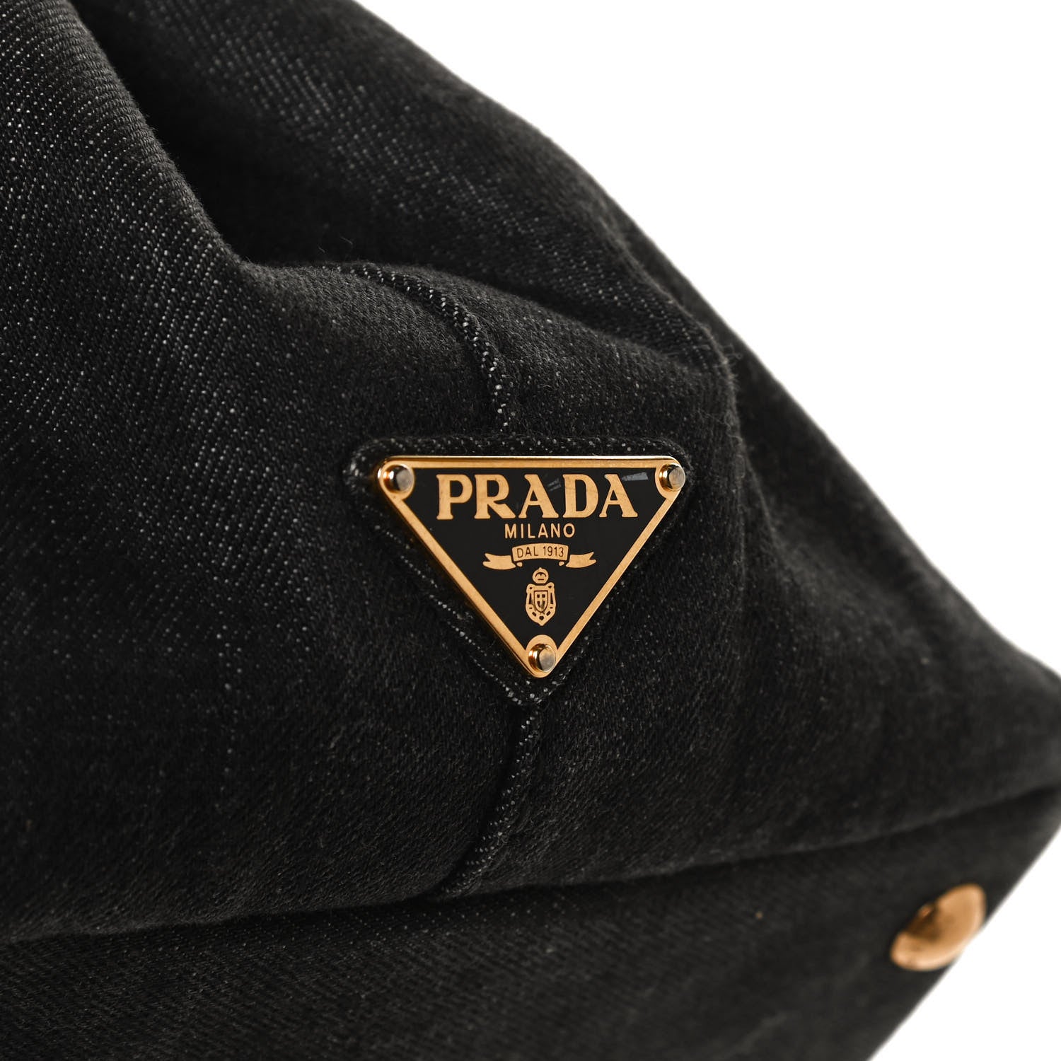 Prada Denim Logo Tote Black 7 of 10