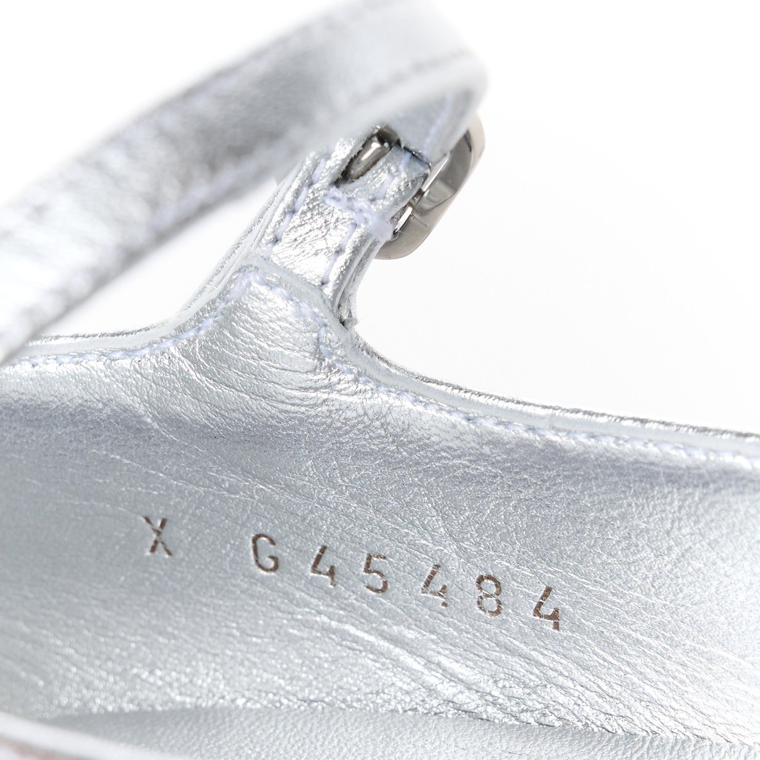 Chanel Calfskin Patent Mary Janes Flats 36 Silver Black 8 of 10