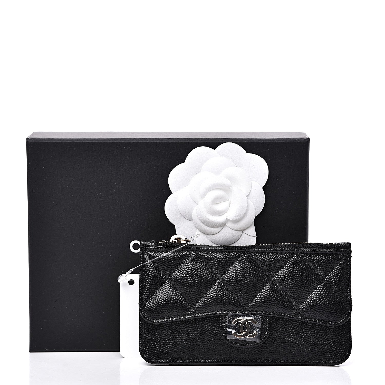 Chanel Caviar Quilted Flap Zip Card Holder Black 7 of 7