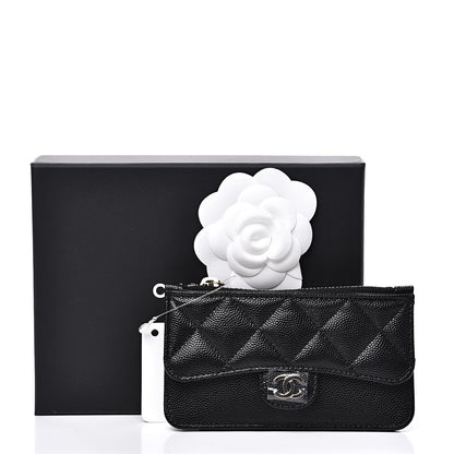 Chanel Caviar Quilted Flap Zip Card Holder Black 7 of 7