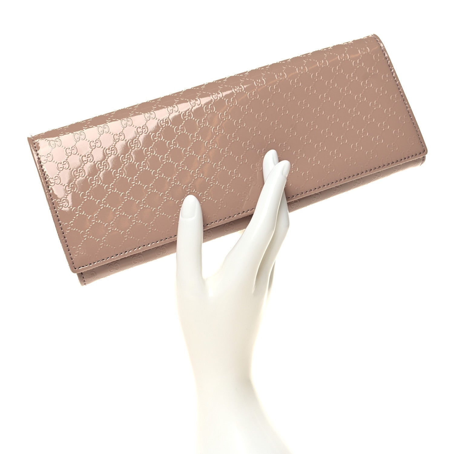 Gucci Patent Microguccissima Small Broadway Clutch Dark Cipria 2 of 9