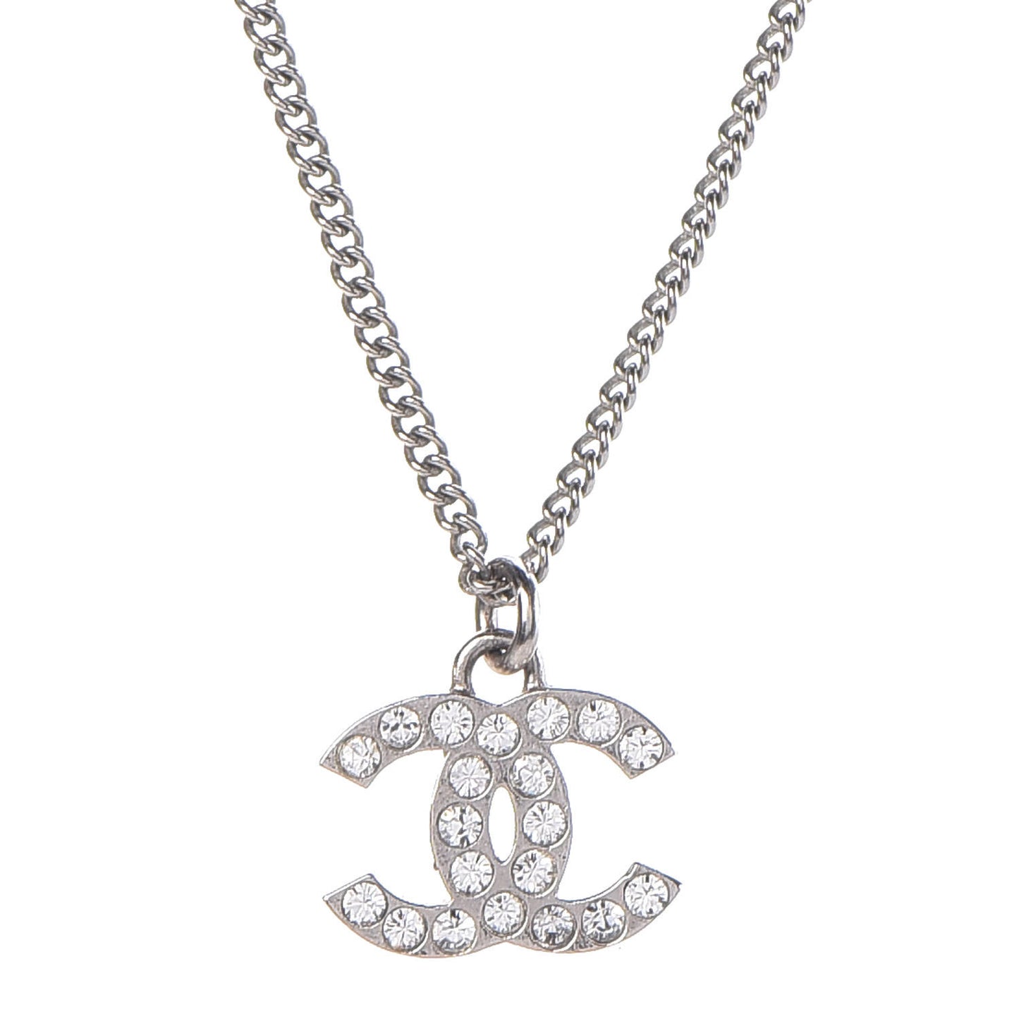 Crystal Timeless CC Necklace Silver
