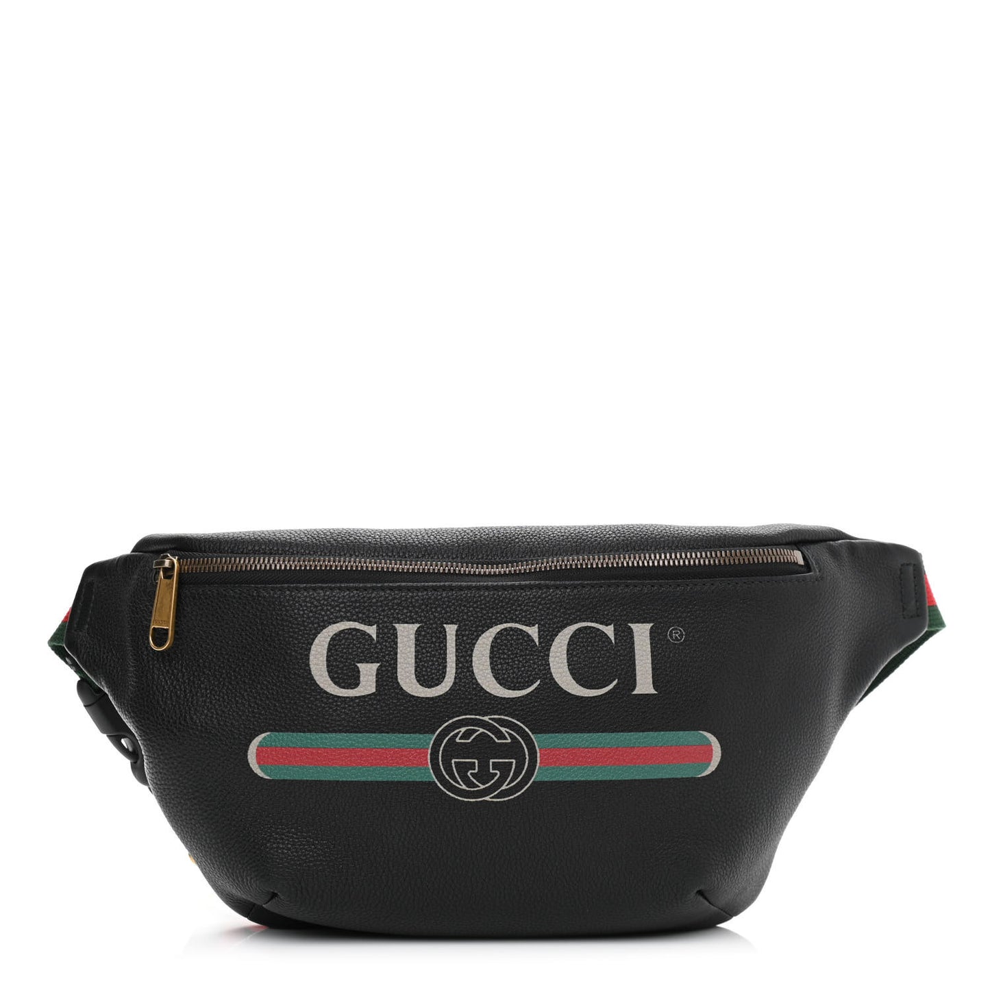 Grained Calfskin Logo Belt Bag Black