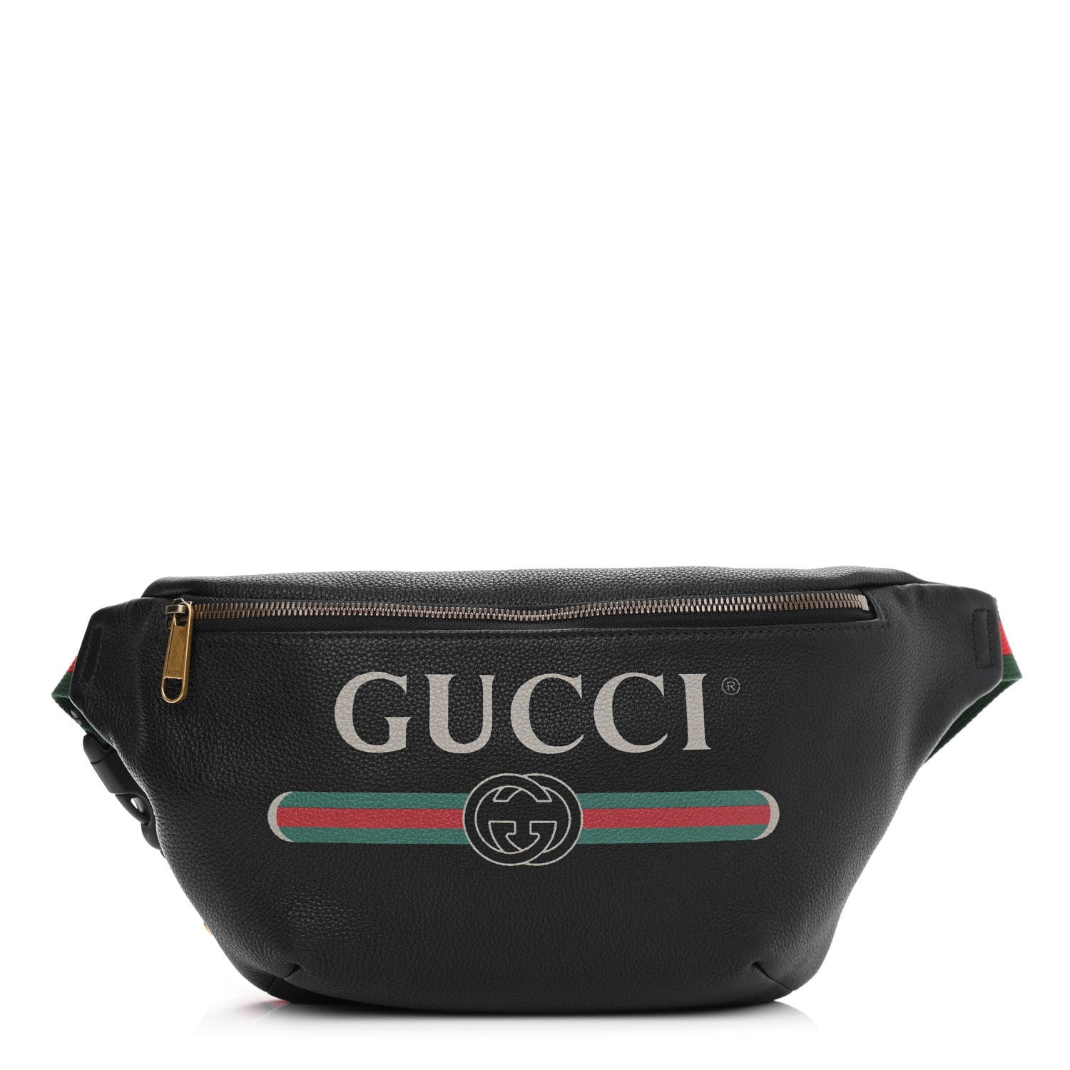 Gucci Grained Calfskin Logo Belt Bag Black 1 of 10