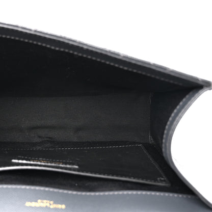Saint Laurent Grain De Poudre Textured Mixed Matelasse Triquilt Medium Monogram Satchel Dark Smog 4 of 9