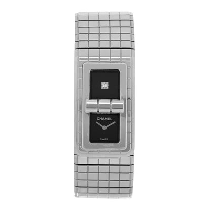 Chanel Stainless Steel Diamond 21mm Code Coco Quartz Watch Black 1 of 5