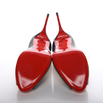Christian Louboutin Patent New Very Prive 120 Pumps 40 Black Red 5 of 12