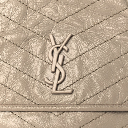 Saint Laurent Crinkled Calfskin Matelasse Monogram Medium Niki Chain Satchel Light Natural 8 of 11