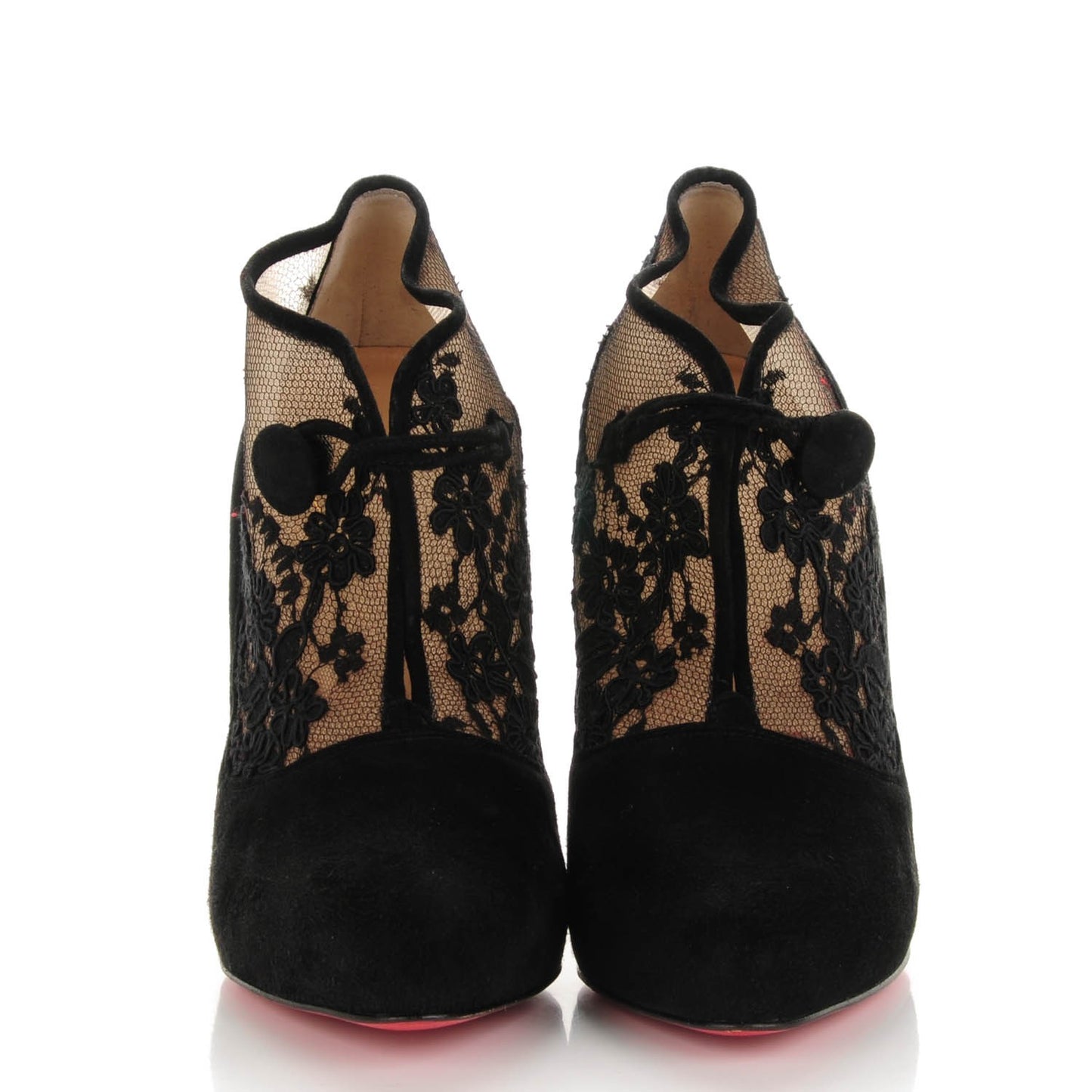 Suede Lace Clic Clac 100 Booties 37 Black
