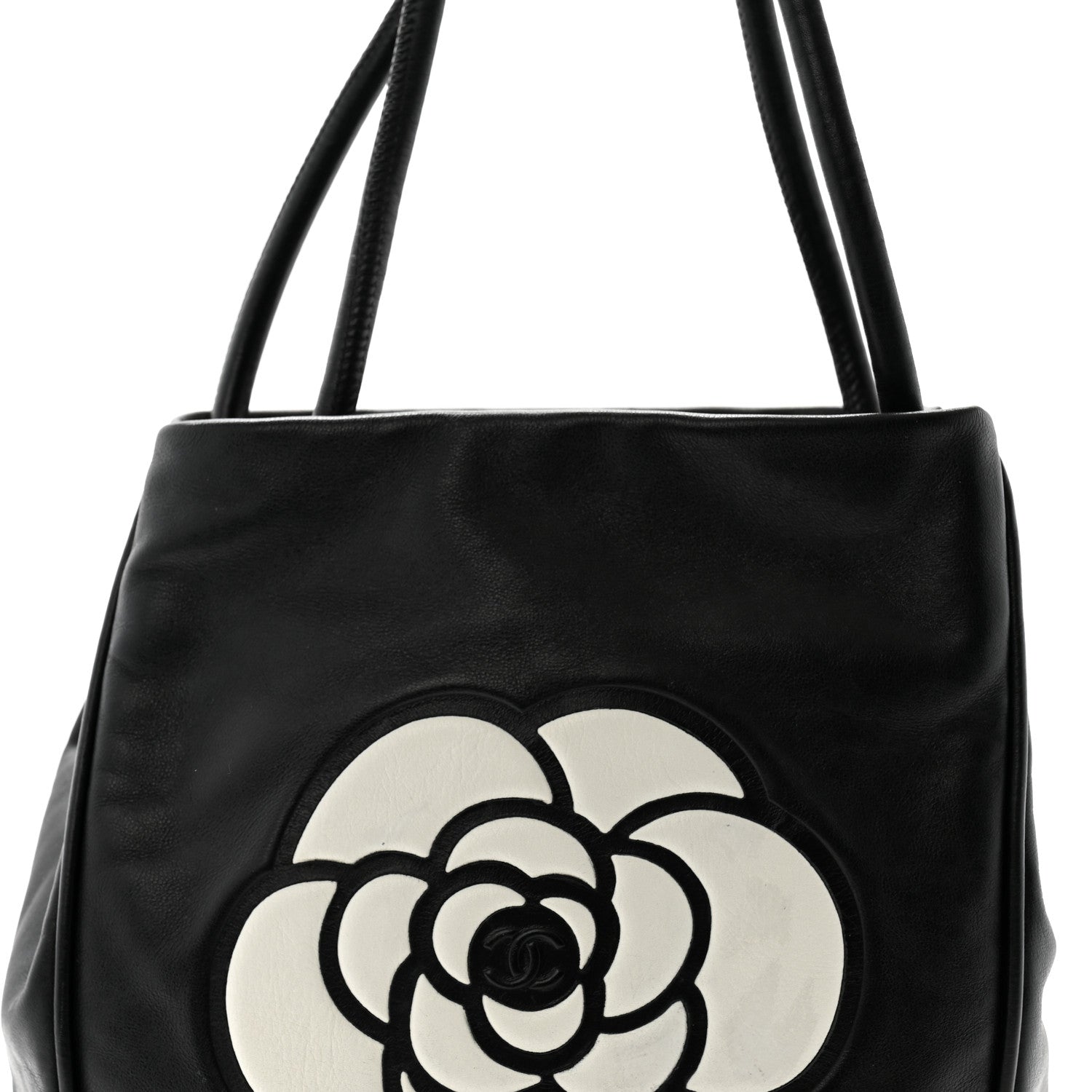 Chanel Lambskin Camellia Tote Black 8 of 12