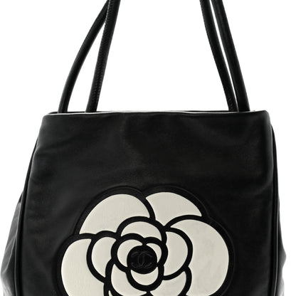 Chanel Lambskin Camellia Tote Black 8 of 12
