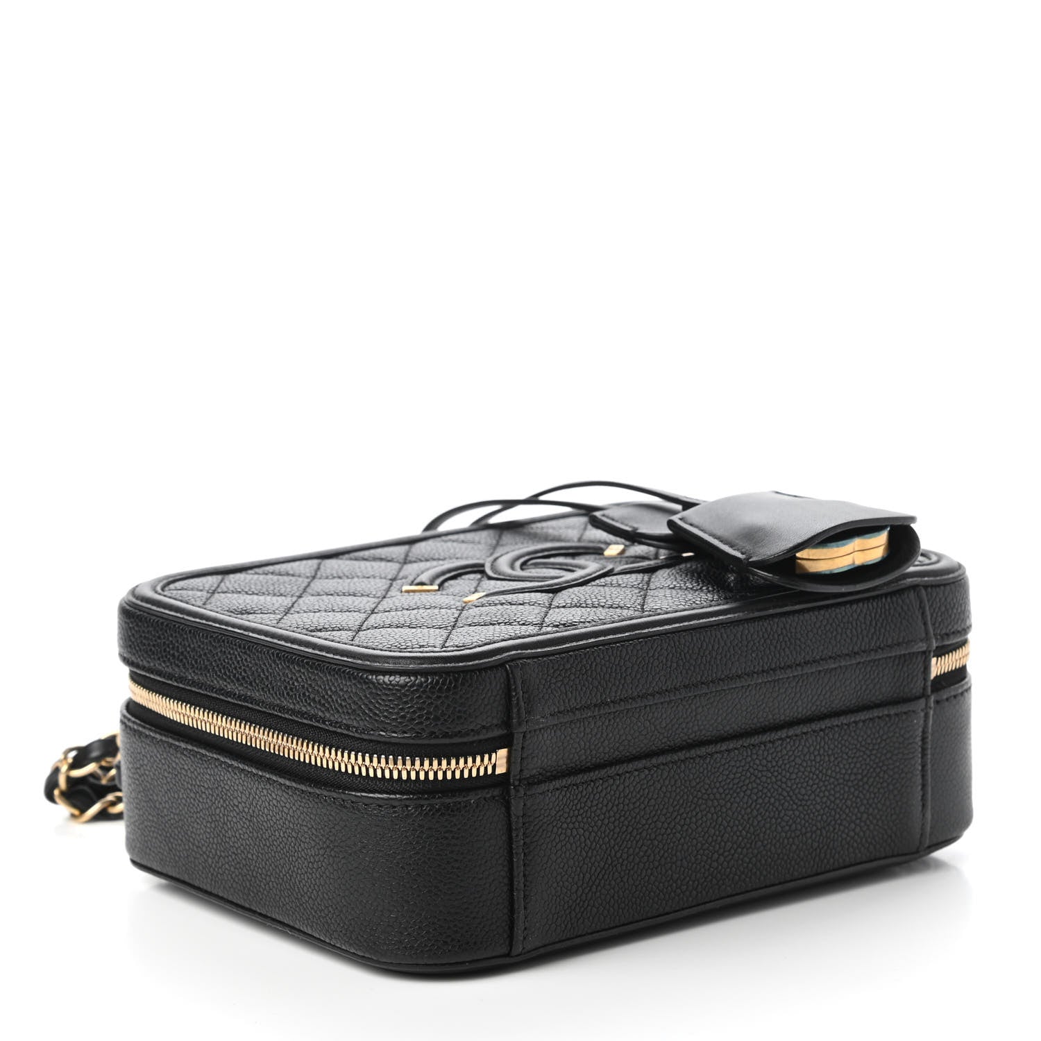 Chanel Caviar Quilted Medium CC Filigree Vanity Case Black 4 of 10
