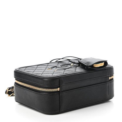 Chanel Caviar Quilted Medium CC Filigree Vanity Case Black 4 of 10