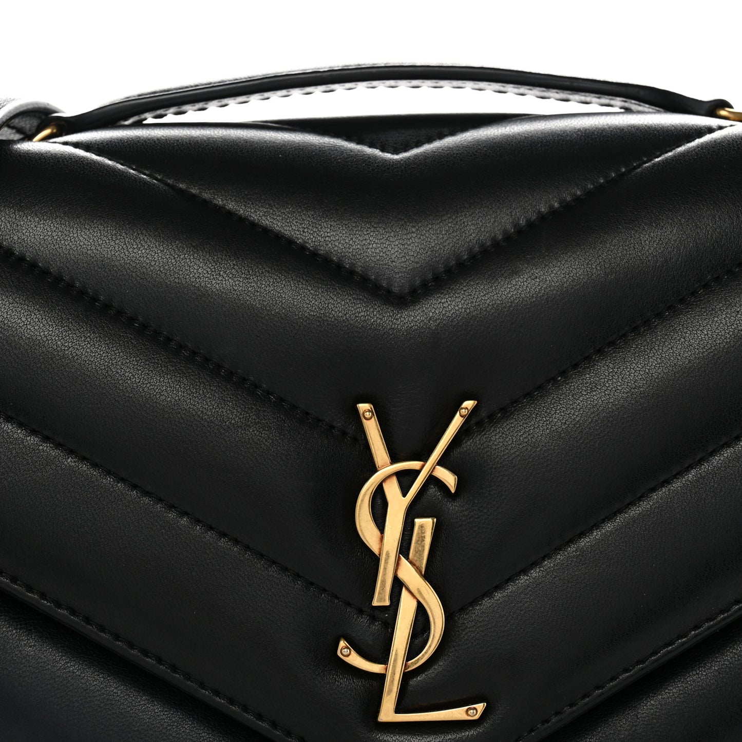 Lambskin Chevron Quilted Medium Loulou Black