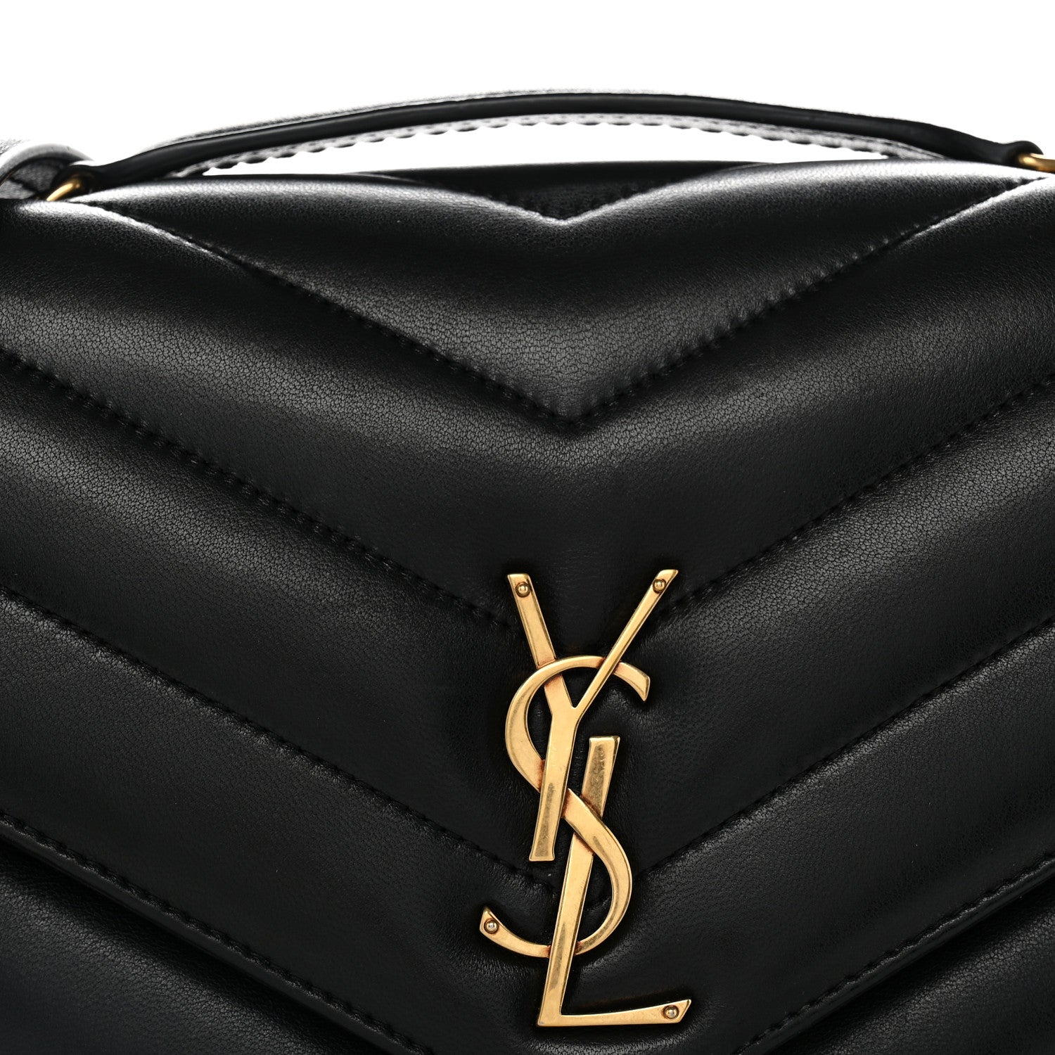 Saint Laurent Lambskin Chevron Quilted Medium Loulou Black 11 of 12