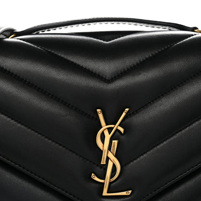 Saint Laurent Lambskin Chevron Quilted Medium Loulou Black 11 of 12