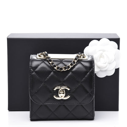 Chanel Lambskin Quilted Mini Trendy CC Chain Wallet Black 10 of 10