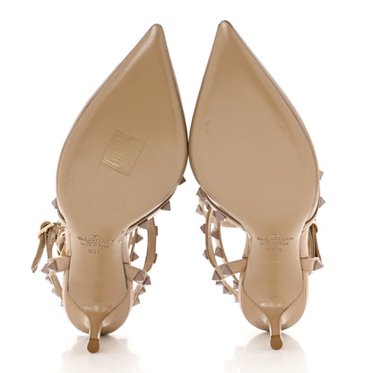 Valentino Garavani Patent Monochrome Rockstud Ankle Strap 65mm Pumps 36.5 Poudre 5 of 7
