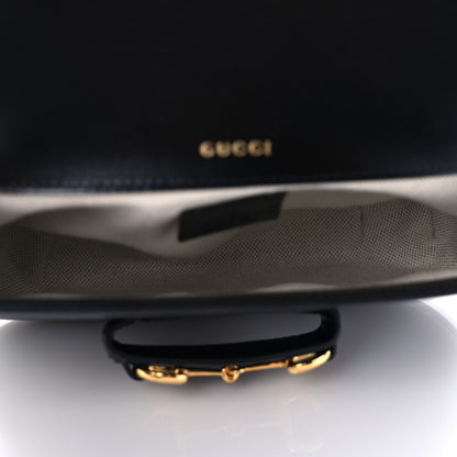 Gucci Azalea Calfskin Web Mini Horsebit 1955 Shoulder Bag Black 5 of 10
