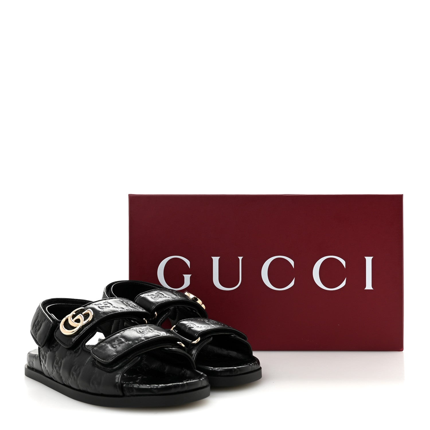 Gucci Guccissima GG Embossed Womens Sandals 36 Black 10 of 10