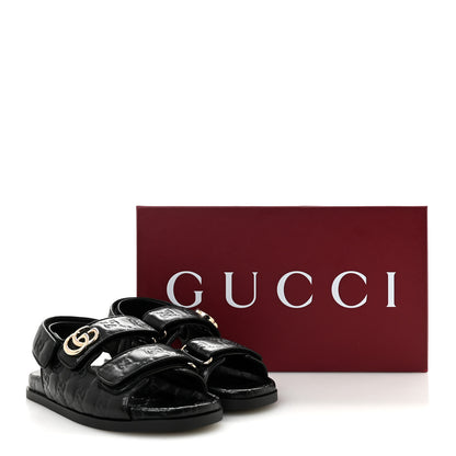 Gucci Guccissima GG Embossed Womens Sandals 36 Black 10 of 10
