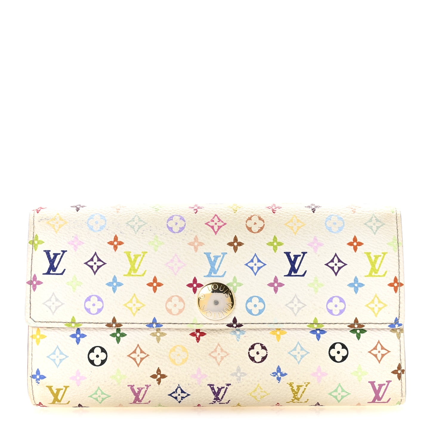 Monogram Multicolor Sarah Wallet White Citron