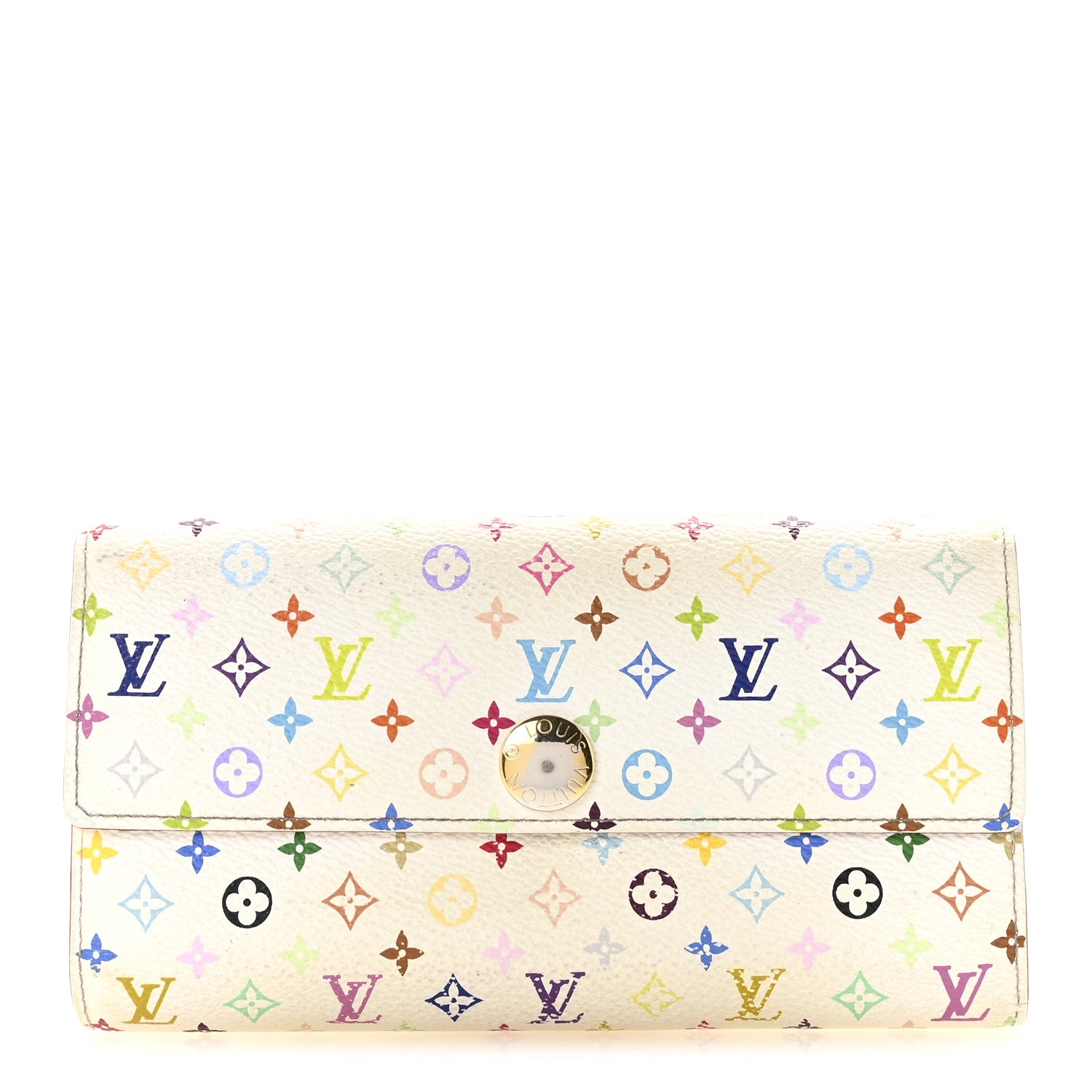 Louis Vuitton Monogram Multicolor Sarah Wallet White Citron 1 of 7
