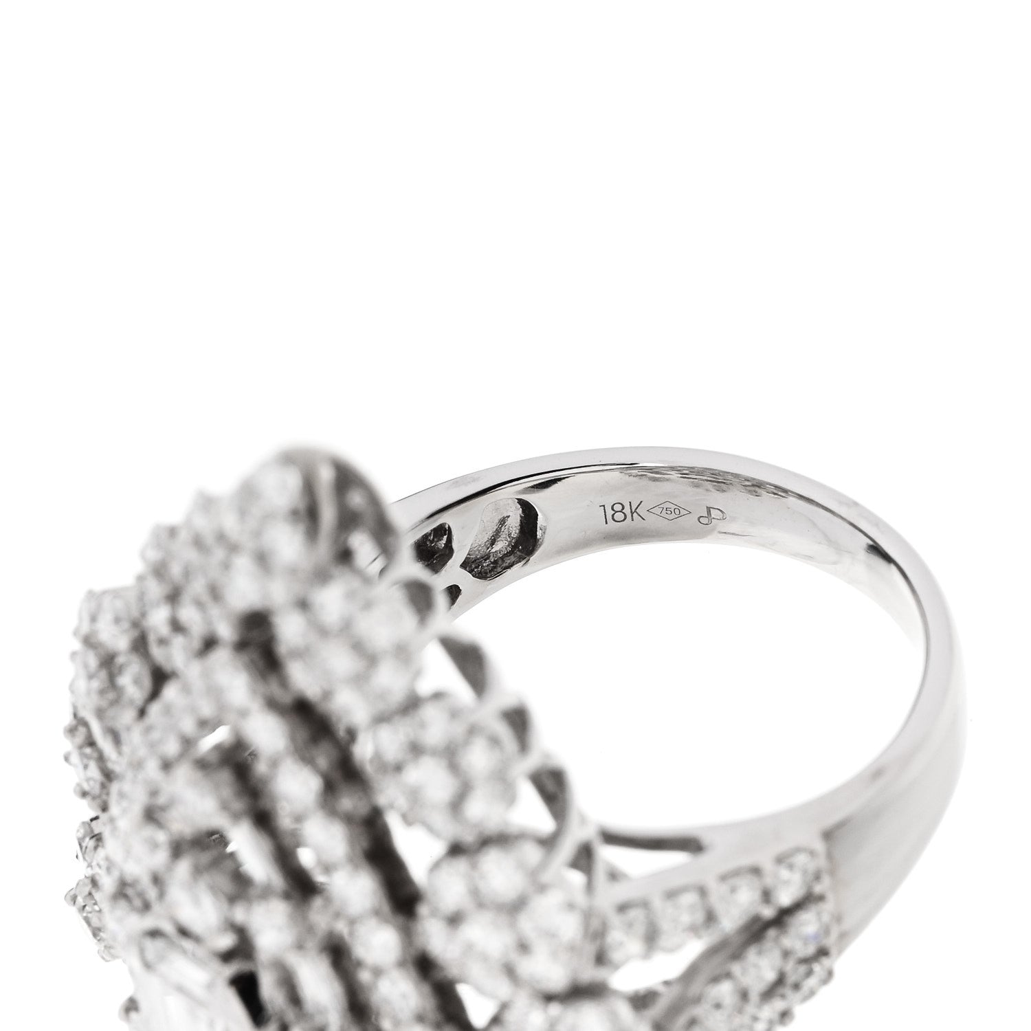 Parker & West by FASHIONPHILE 18K White Gold Diamond 4.70ctw Multi Shape Cocktail Ring  56 7.5 9 of 9